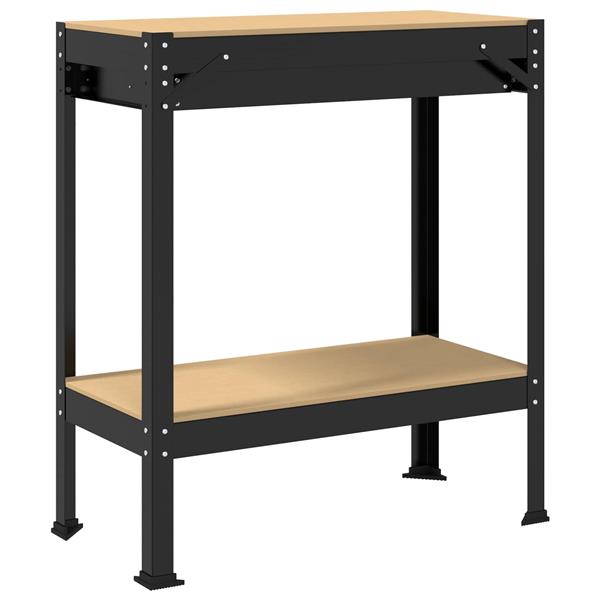 Grote foto vidaxl werkbanken met lade zwart 80 x 40 x 91 cm bewerkt hout doe het zelf en verbouw werkbanken