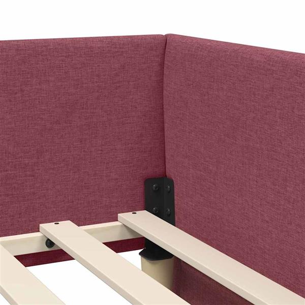 Grote foto vidaxl hoekbedframe met hoofdeinde wijnrood 90 cm x 200 cm fluweel antiek en kunst stoelen en banken