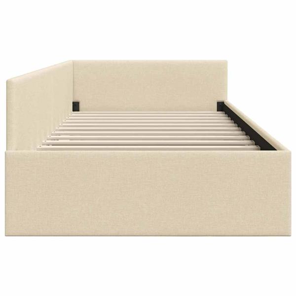 Grote foto vidaxl hoekbedframe met hoofdeinde cr me 80 cm x 200 cm fluweel antiek en kunst stoelen en banken