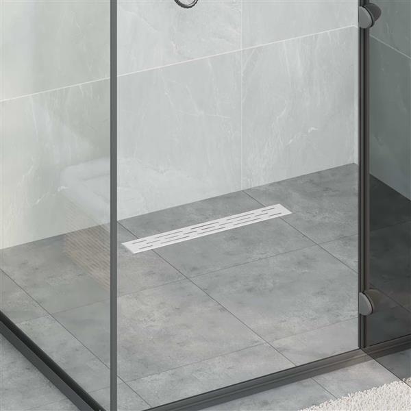 Grote foto vidaxl doucheafvoer glasdeksel met 360 sifon zilver 50 cm doe het zelf en verbouw sanitair