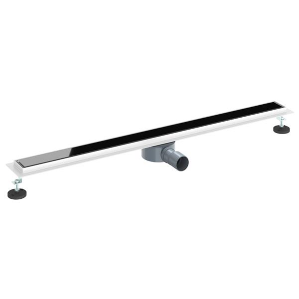 Grote foto vidaxl doucheafvoer glasdeksel met 360 sifon zwart 100 cm doe het zelf en verbouw sanitair