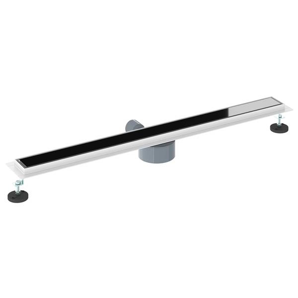 Grote foto vidaxl doucheafvoer glasdeksel met 360 sifon zwart 90 cm doe het zelf en verbouw sanitair