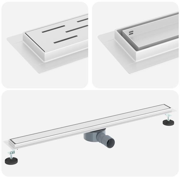 Grote foto vidaxl doucheafvoer 2 in 1 met 360 sifon zilver 90 cm doe het zelf en verbouw sanitair