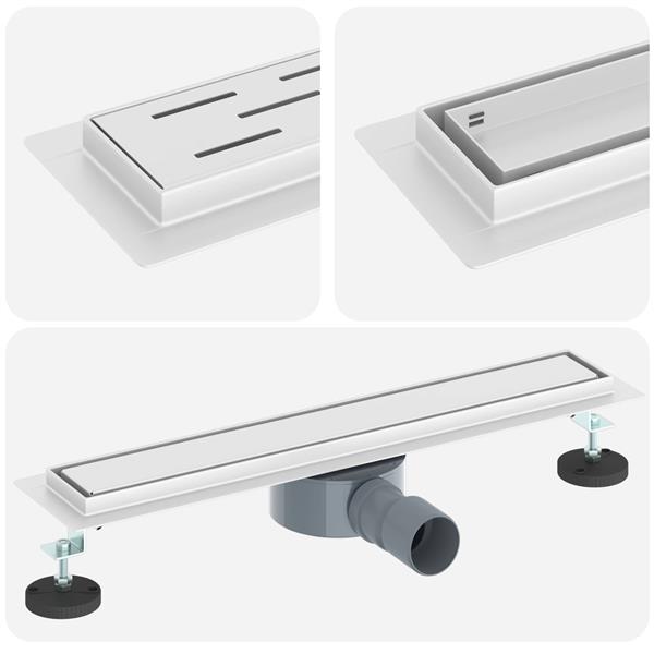 Grote foto vidaxl doucheafvoer 2 in 1 met 360 sifon zilver 54 x 11 x 9 5 cm doe het zelf en verbouw sanitair