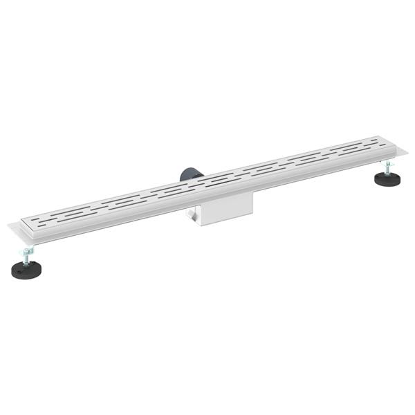 Grote foto vidaxl doucheafvoer met lijndesign zilver 100 cm roestvrij staal 304 doe het zelf en verbouw sanitair