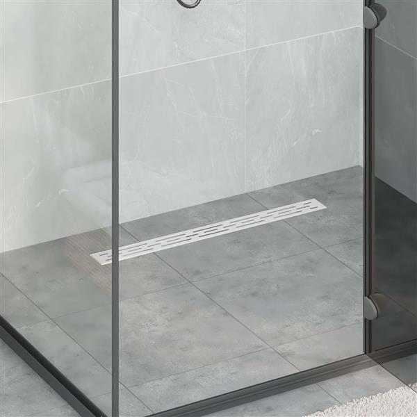 Grote foto vidaxl doucheafvoer met lijndesign zilver 70 cm roestvrij staal 304 doe het zelf en verbouw sanitair