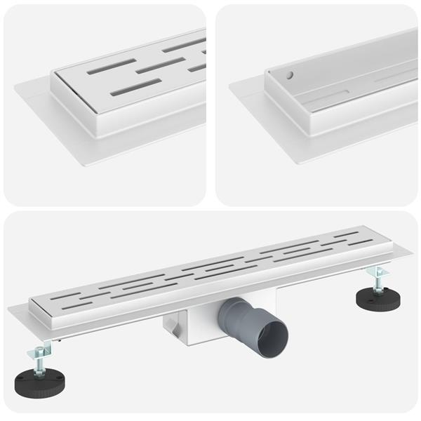 Grote foto vidaxl doucheafvoer met lijndesign zilver 50 cm roestvrij staal 304 doe het zelf en verbouw sanitair