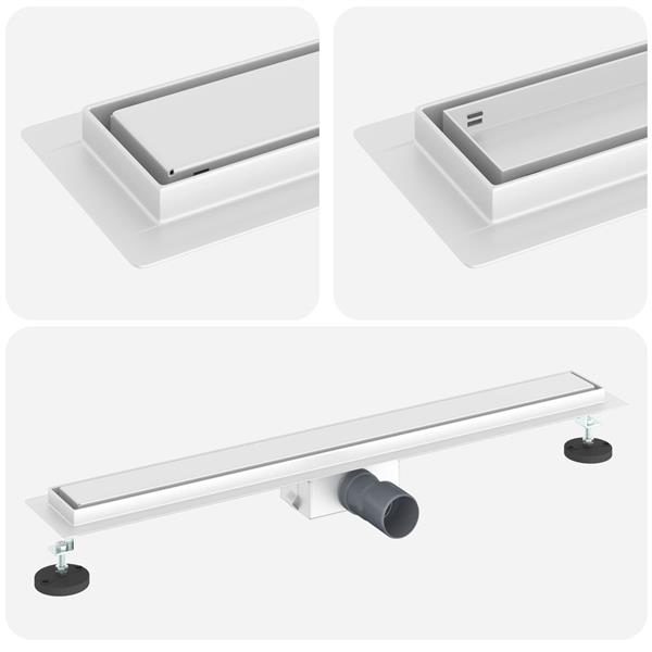 Grote foto vidaxl 2 in 1 doucheafvoer zilver 80 cm roestvrij staal 304 doe het zelf en verbouw sanitair