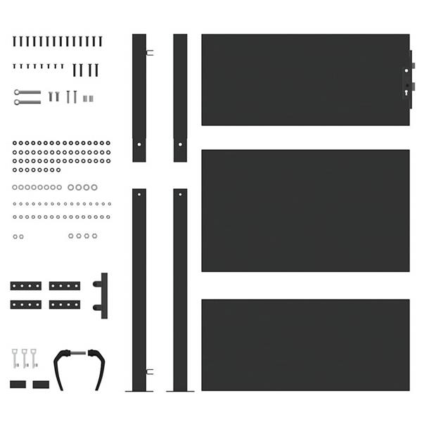 Grote foto vidaxl tuinpoort met slot zwart 105 x 130 cm gepoedercoat staal tuin en terras hekken en schuttingen
