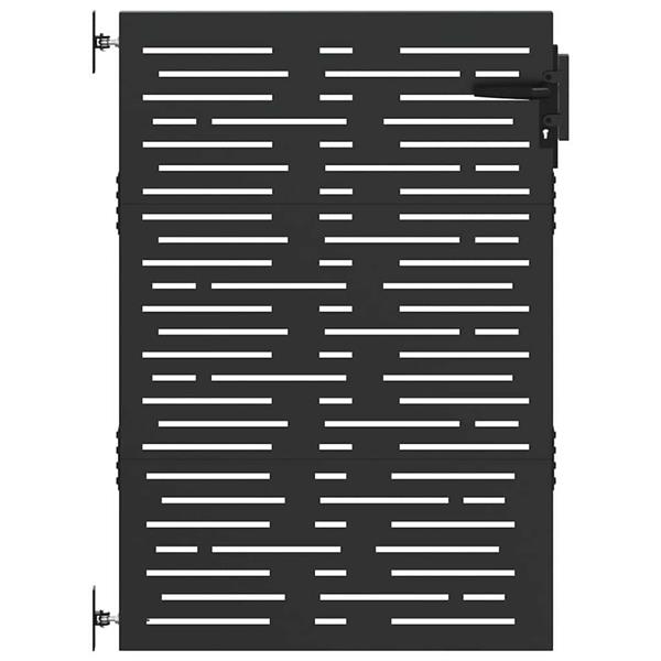 Grote foto vidaxl tuinpoort met slot zwart 85 x 150 cm poedergecoat staal tuin en terras hekken en schuttingen