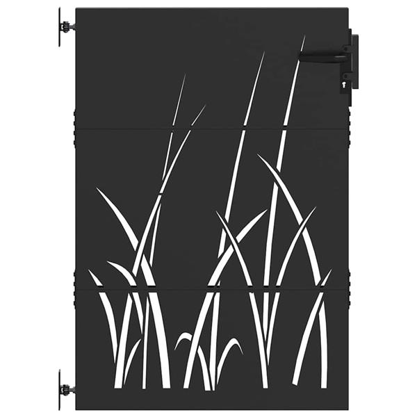 Grote foto vidaxl tuinpoort met slot zwart 85 x 125 cm poedergecoat staal tuin en terras hekken en schuttingen