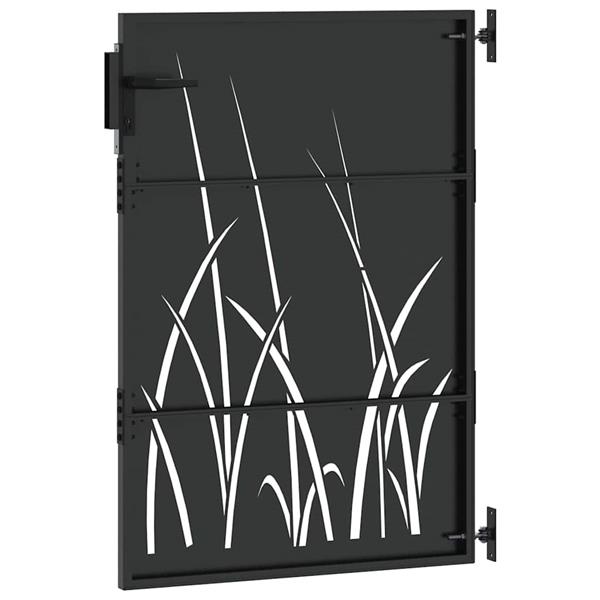 Grote foto vidaxl tuinpoort met slot zwart 85 x 125 cm poedergecoat staal tuin en terras hekken en schuttingen