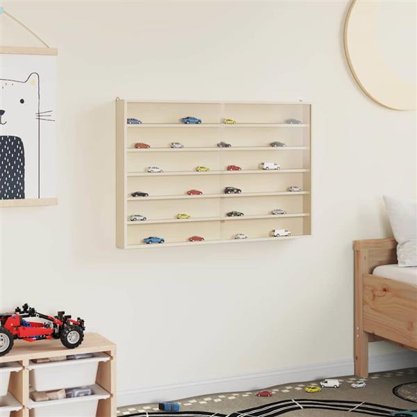 Grote foto vidaxl muurdisplaykast met plank beige 80 x 8 5 x 54 cm multiplex huis en inrichting woningdecoratie