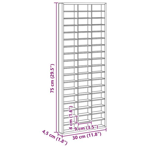 Grote foto vidaxl muurdisplaykast met plank beige 30 x 4 5 x 75 cm bewerkt hout huis en inrichting woningdecoratie