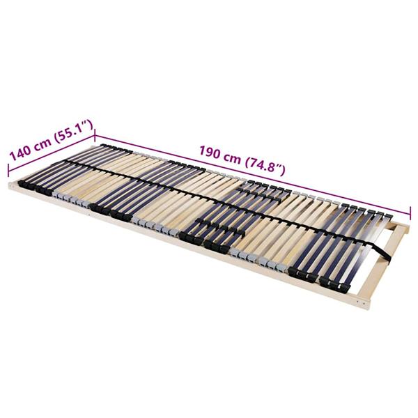 Grote foto vidaxl lattenbodem bruin 140 x 190 cm massief beukenhout antiek en kunst stoelen en banken