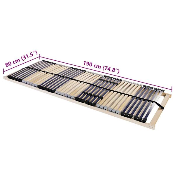 Grote foto vidaxl lattenbodem bruin 80 x 190 cm massief beukenhout antiek en kunst stoelen en banken