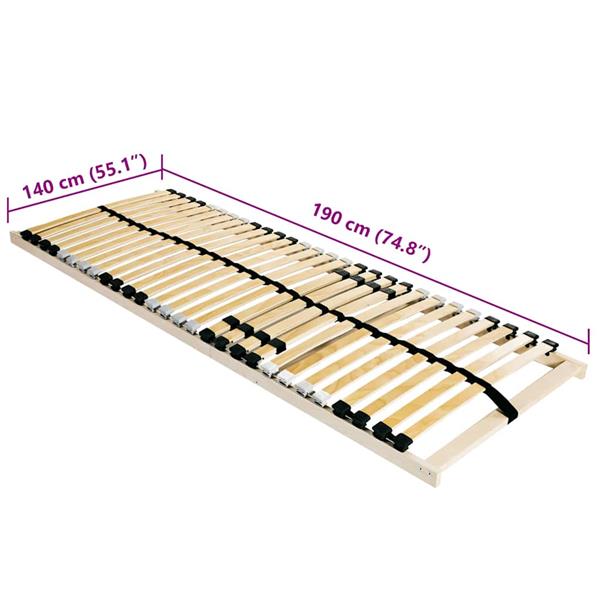 Grote foto vidaxl lattenbodem bruin 140 x 190 cm massief beukenhout antiek en kunst stoelen en banken