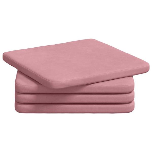 Grote foto vidaxl zitkussens 4 pcs roze 40 x 40 x 3 cm fluweel huis en inrichting woningdecoratie