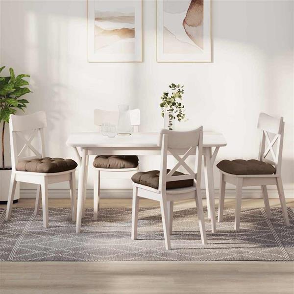 Grote foto vidaxl zitkussens 4 pcs bruin 45 x 45 x 12 cm stof huis en inrichting woningdecoratie
