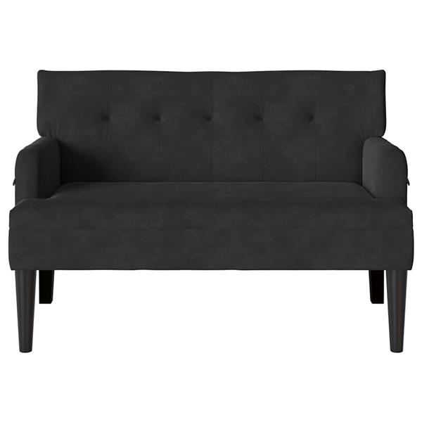 Grote foto vidaxl chesterfield bank zwart 112 x 65 5 x 75 cm fluweel huis en inrichting overige huis en inrichting