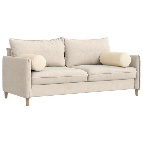 Grote foto vidaxl bolster kussens 2 stuks cr me 25 x 70 cm cordstof huis en inrichting woningdecoratie