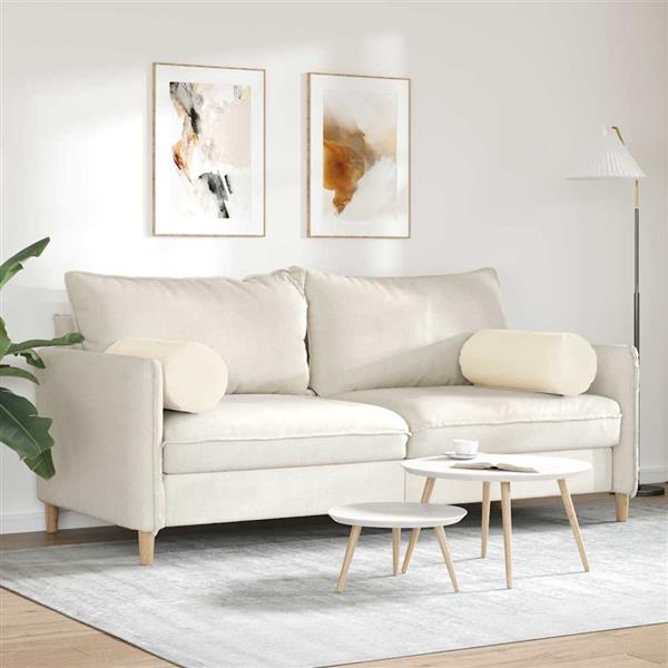 Grote foto vidaxl bolster kussens 2 stuks cr me 25 x 70 cm cordstof huis en inrichting woningdecoratie