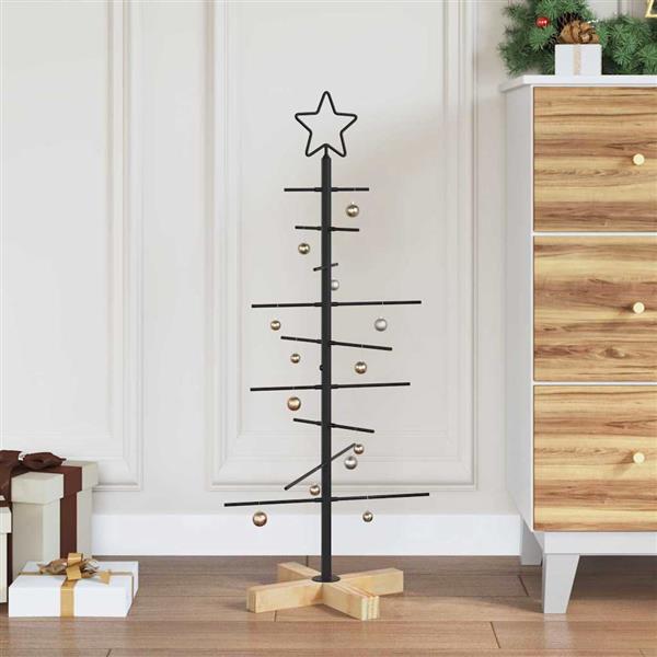 Grote foto vidaxl metalen kerstboom met standaard zwart 89 cm poedergecoat staal diversen overige diversen