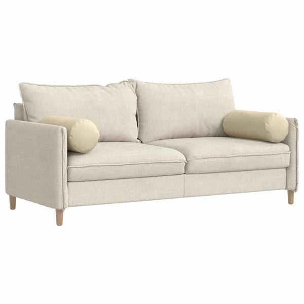 Grote foto vidaxl bolster kussens 2 stuks cr me 25 x 70 cm stof huis en inrichting woningdecoratie