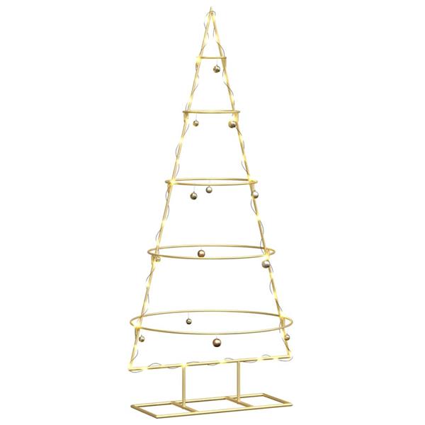 Grote foto vidaxl metalen kerstboom goud 124 5 cm poedergecoat staal diversen overige diversen