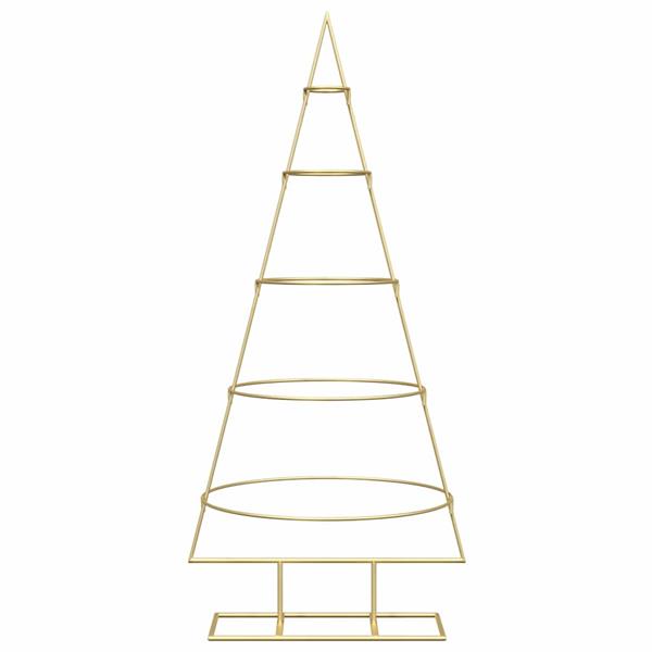 Grote foto vidaxl metalen kerstboom goud 124 5 cm poedergecoat staal diversen overige diversen