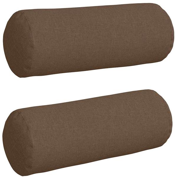 Grote foto vidaxl bolster kussens 2 stuks bruin 25 x 70 cm stof huis en inrichting woningdecoratie