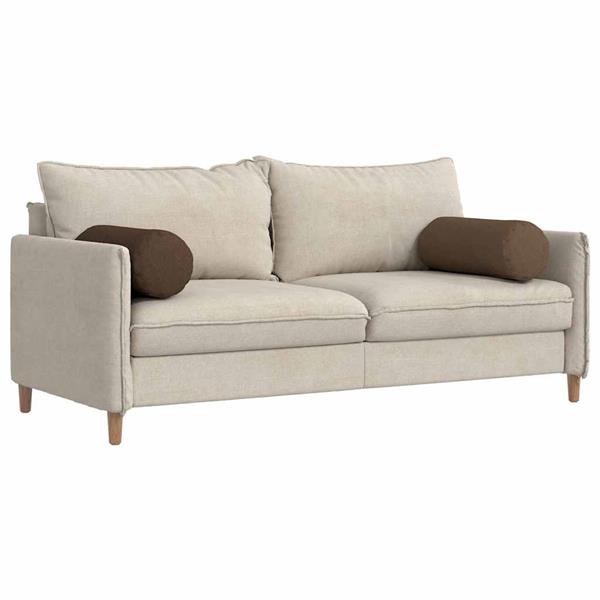 Grote foto vidaxl bolster kussens 2 stuks bruin 25 x 70 cm stof huis en inrichting woningdecoratie