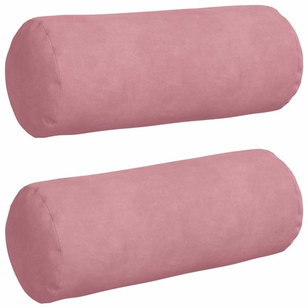 Grote foto vidaxl bolster kussens 2 stuks roze 15 x 40 cm cordstof huis en inrichting woningdecoratie