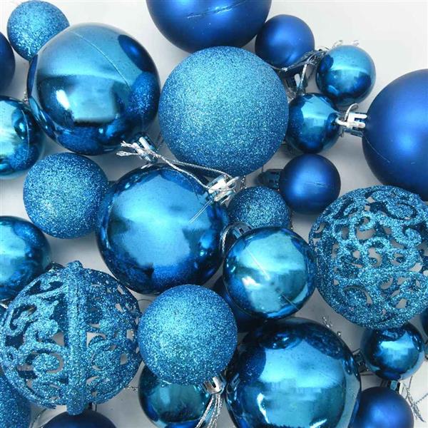 Grote foto vidaxl kerstbal set met 300 led 120 pcs blauw kunststof diversen overige diversen