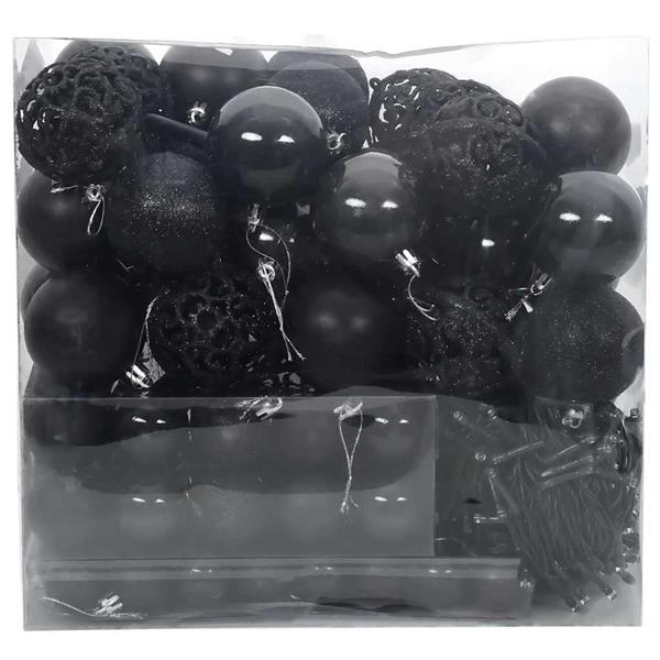 Grote foto vidaxl kerstbal set met 300 led 120 pcs zwart kunststof diversen overige diversen