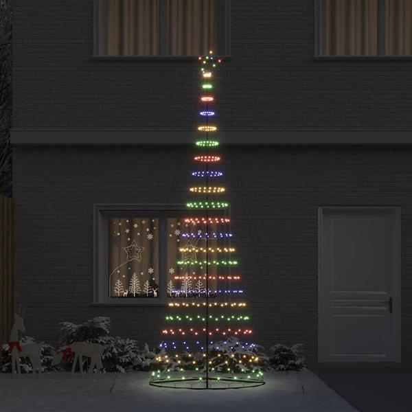 Grote foto vidaxl led kerstboom met 455 led multikleur 184.5 cm metaal diversen overige diversen