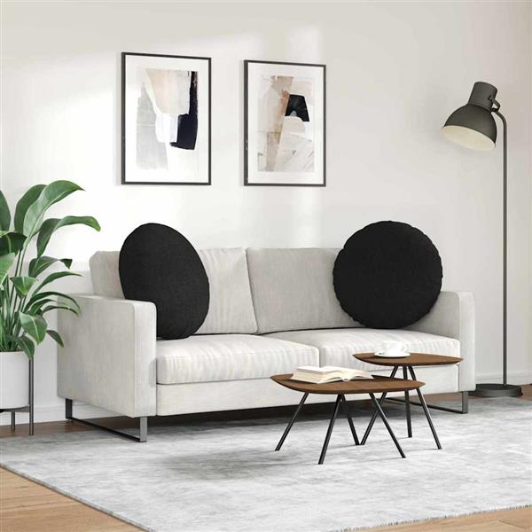 Grote foto vidaxl zitkussens 2 pcs zwart 80 x 29 cm stof huis en inrichting woningdecoratie