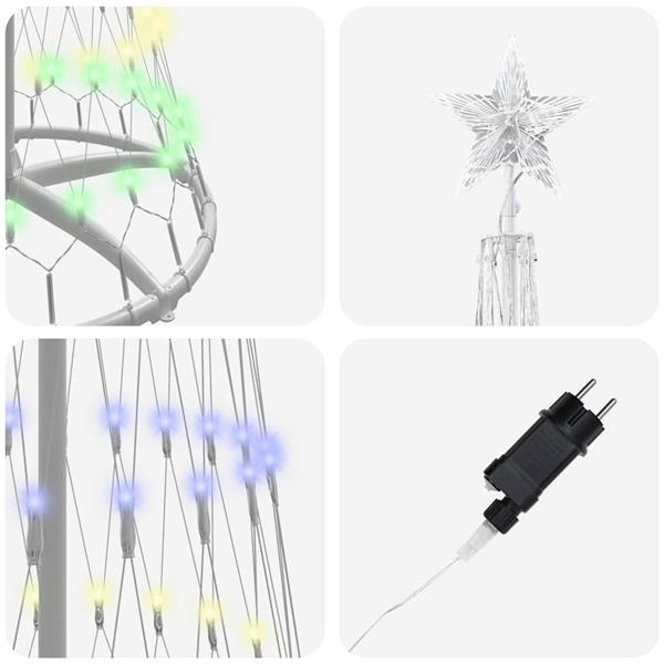 Grote foto vidaxl led kerstboom met 290 led multikleur 70 x 70 x 250 cm metaal diversen overige diversen