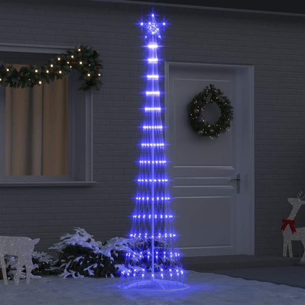 Grote foto vidaxl led kerstboom met 290 led blauw 70 x 70 x 250 cm metaal diversen overige diversen