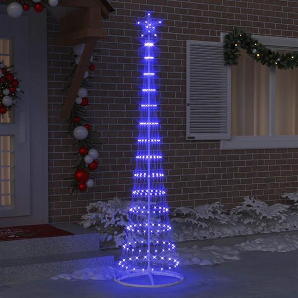 Grote foto vidaxl led kerstboom met 290 led blauw 70 x 70 x 250 cm metaal diversen overige diversen