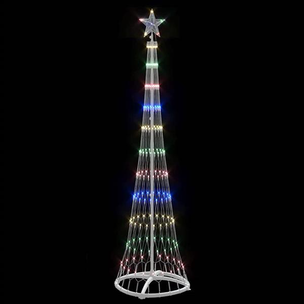 Grote foto vidaxl led kerstboom met 230 led multikleur 51 x 51 x 190 cm metaal diversen overige diversen
