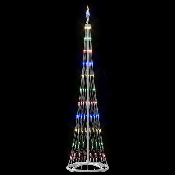 Grote foto vidaxl led kerstboom met 230 led multikleur 51 x 51 x 190 cm metaal diversen overige diversen