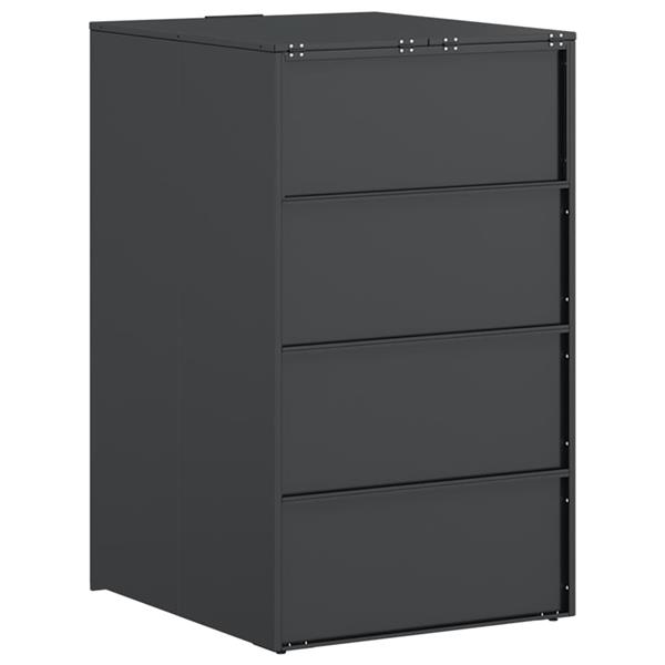 Grote foto vidaxl afvalcontaineropslag met gasliftdeksel voor 240l container tuin en terras overige tuin en terras