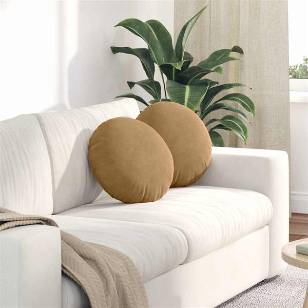 Grote foto vidaxl zitkussens 2 stuks bruin 40 x 13 cm fluweel huis en inrichting woningdecoratie