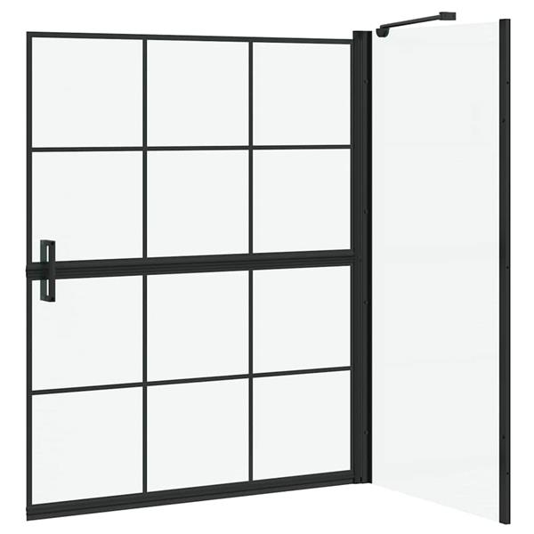 Grote foto vidaxl bad douchescreen zwart en transparant 116 x 68 x 128 cm doe het zelf en verbouw sanitair