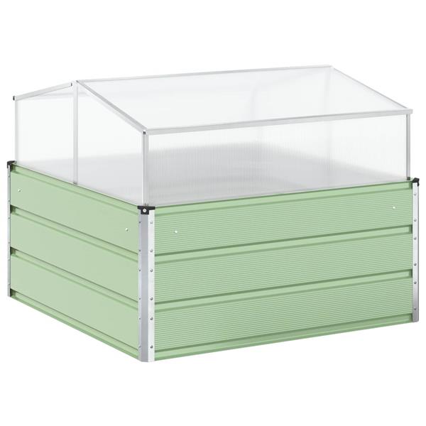 Grote foto vidaxl plantenbak pastel groen 100 x 100 x 77 cm gegalvaniseerd staal tuin en terras overige tuin en terras