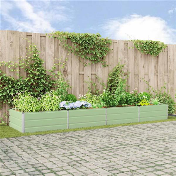Grote foto vidaxl plantenbak pastelgroen 195 x 100 x 45 cm gegalvaniseerd staal tuin en terras overige tuin en terras