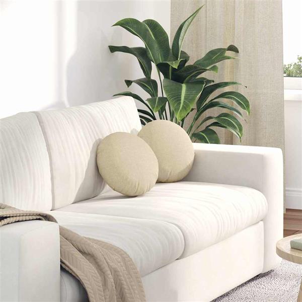 Grote foto vidaxl zitkussens 2 pcs cr me 30 x 13 cm stof huis en inrichting woningdecoratie