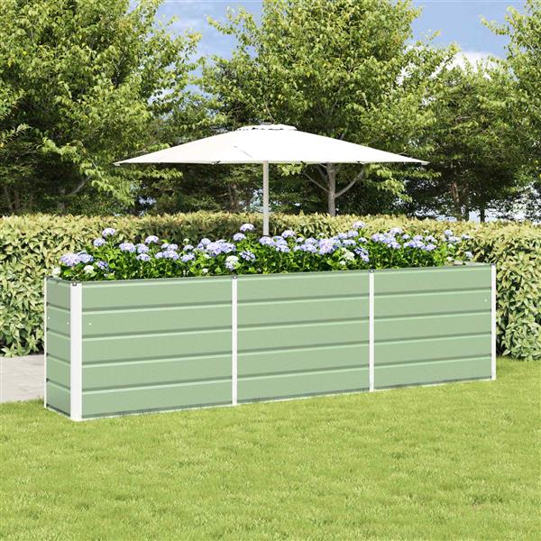 Grote foto vidaxl plantenbak pastelgroen 480 x 50 x 45 cm gegalvaniseerd staal tuin en terras overige tuin en terras