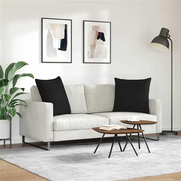 Grote foto vidaxl sofa kussens 2 stuks zwart 80 x 80 cm stof huis en inrichting woningdecoratie